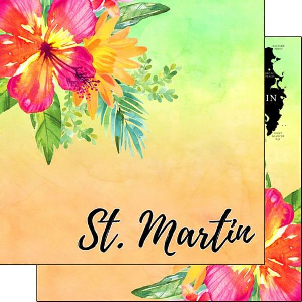 Getaway Collection St. Martin 12 x 12 Double-Sided Scrapbook Paper by Scrapbook Customs - Scrapbook Supply Companies