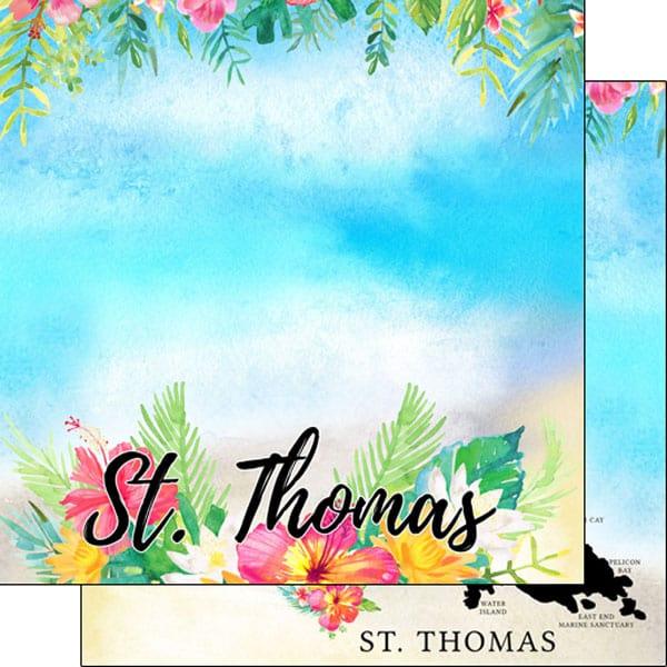 Getaway Collection St. Thomas 12 x 12 Double-Sided Scrapbook Paper by Scrapbook Customs - Scrapbook Supply Companies