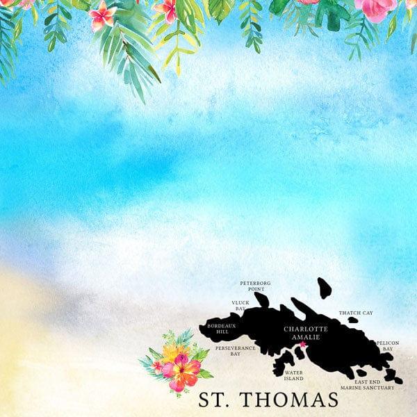 Getaway Collection St. Thomas 12 x 12 Double-Sided Scrapbook Paper by Scrapbook Customs - Scrapbook Supply Companies