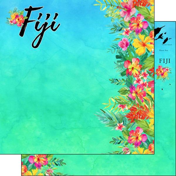 Getaway Collection Fiji 12 x 12 Double-Sided Scrapbook Paper by Scrapbook Customs - Scrapbook Supply Companies