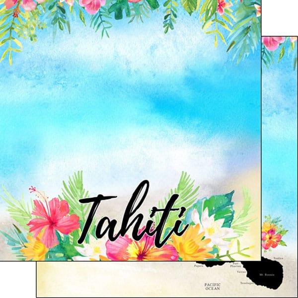 Getaway Collection Tahiti 12 x 12 Double-Sided Scrapbook Paper by Scrapbook Customs