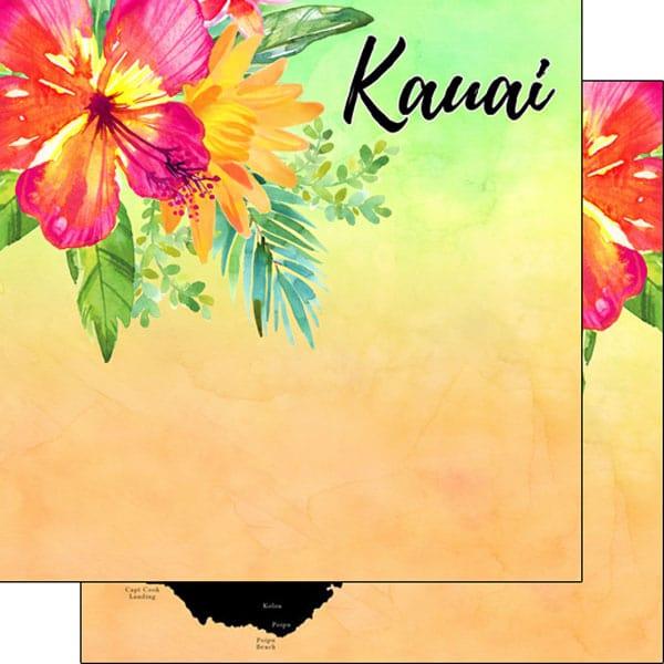 Getaway Collection Kauai, Hawaii 12 x 12 Double-Sided Scrapbook Paper by Scrapbook Customs
