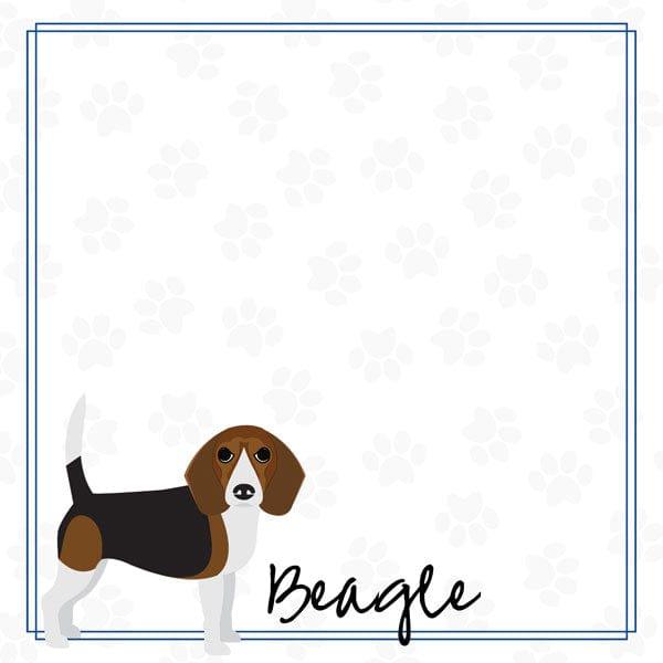 Puppy Love Collection Beagle 12 x 12 Double-Sided Scrapbook Paper by Scrapbook Customs - Scrapbook Supply Companies