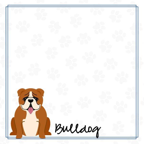 Puppy Love Collection Bulldog 12 x 12 Double-Sided Scrapbook Paper by Scrapbook Customs - Scrapbook Supply Companies