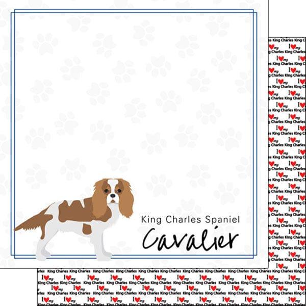 Puppy Love Collection King Charles Spaniel Cavalier 12 x 12 Double-Sided Scrapbook Paper by Scrapbook Customs - Scrapbook Supply Companies