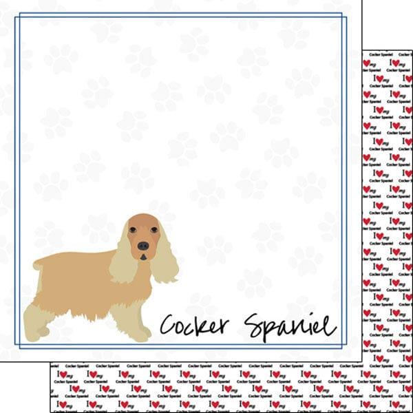 Puppy Love Collection Cocker Spaniel 12 x 12 Double-Sided Scrapbook Paper by Scrapbook Customs - Scrapbook Supply Companies