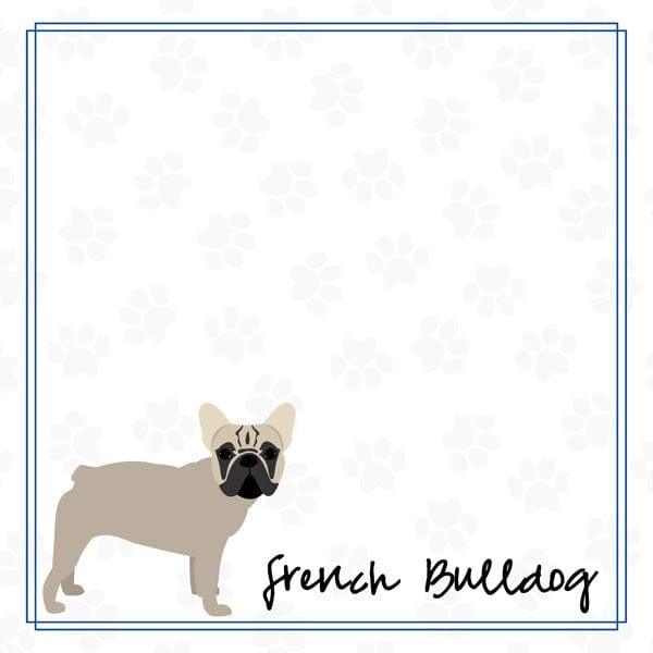 Puppy Love Collection French Bulldog 12 x 12 Double-Sided Scrapbook Paper by Scrapbook Customs - Scrapbook Supply Companies