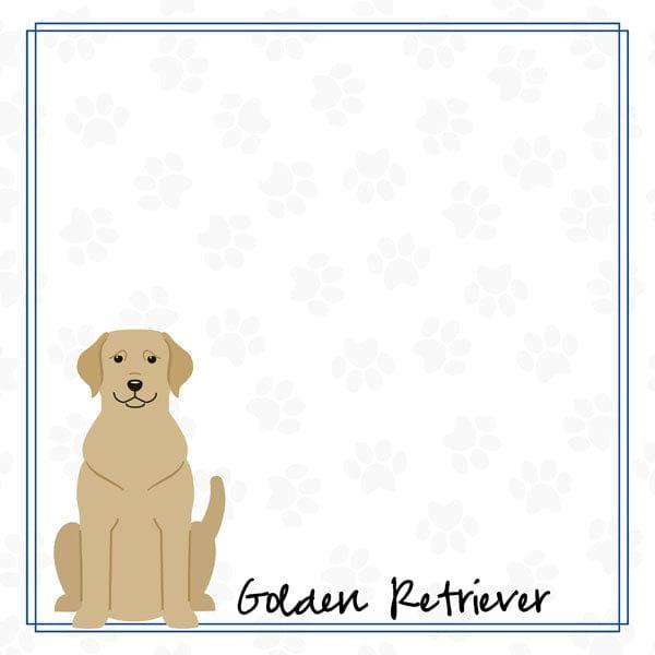 Puppy Love Collection Golden Retriever 12 x 12 Double-Sided Scrapbook Paper by Scrapbook Customs - Scrapbook Supply Companies