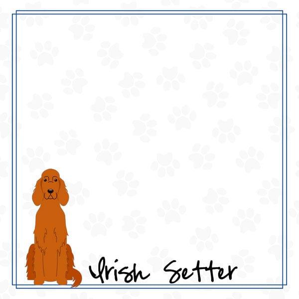 Puppy Love Collection Irish Setter 12 x 12 Double-Sided Scrapbook Paper by Scrapbook Customs - Scrapbook Supply Companies