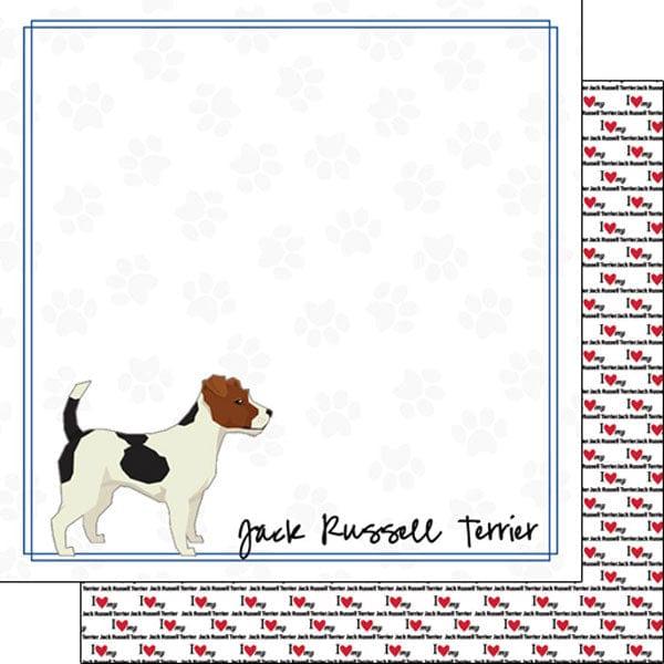 Puppy Love Collection Jack Russell Terrier 12 x 12 Double-Sided Scrapbook Paper by Scrapbook Customs - Scrapbook Supply Companies