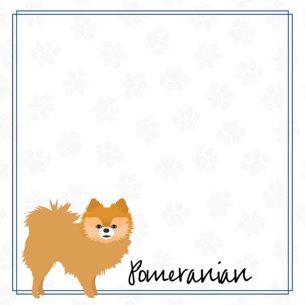 Puppy Love Collection Pomeranian 12 x 12 Double-Sided Scrapbook Paper by Scrapbook Customs - Scrapbook Supply Companies