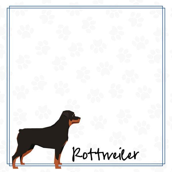 Puppy Love Collection Rottweiler 12 x 12 Double-Sided Scrapbook Paper by Scrapbook Customs - Scrapbook Supply Companies