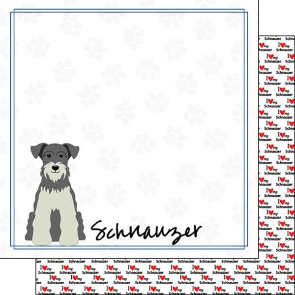 Puppy Love Collection Schnauzer 12 x 12 Double-Sided Scrapbook Paper by Scrapbook Customs - Scrapbook Supply Companies