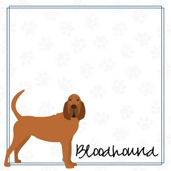 Puppy Love Collection Bloodhound 12 x 12 Double-Sided Scrapbook Paper by Scrapbook Customs - Scrapbook Supply Companies