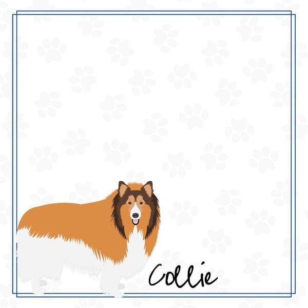 Puppy Love Collection Collie 12 x 12 Double-Sided Scrapbook Paper by Scrapbook Customs - Scrapbook Supply Companies