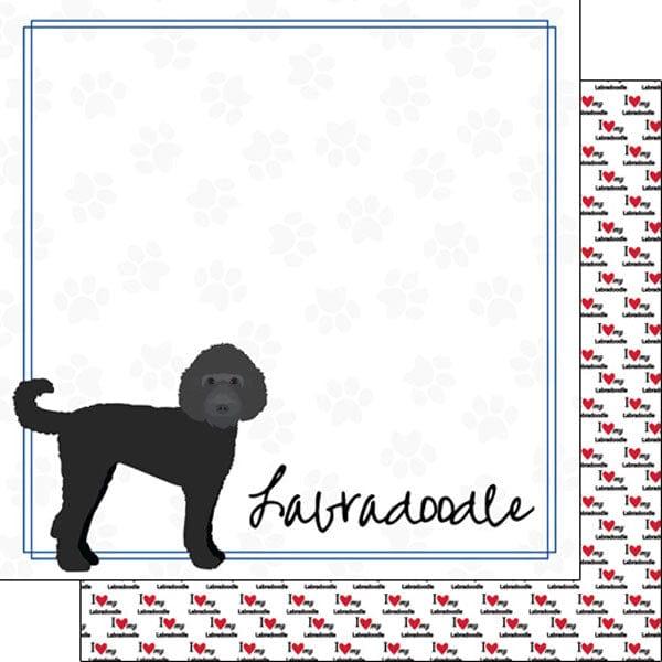 Puppy Love Collection Labradoodle 12 x 12 Double-Sided Scrapbook Paper by Scrapbook Customs - Scrapbook Supply Companies
