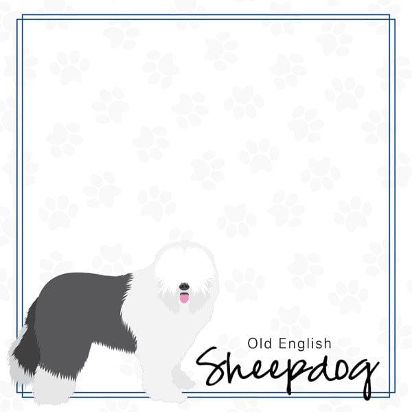 Puppy Love Collection Old English Sheepdog 12 x 12 Double-Sided Scrapbook Paper by Scrapbook Customs - Scrapbook Supply Companies