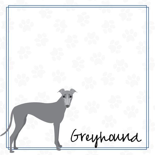 Puppy Love Collection Greyhound 12 x 12 Double-Sided Scrapbook Paper by Scrapbook Customs - Scrapbook Supply Companies