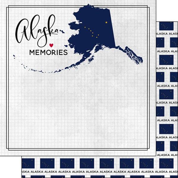 Travel Adventure Collection Alaska Flag 12 x 12 Double-Sided Scrapbook Paper by Scrapbook Customs