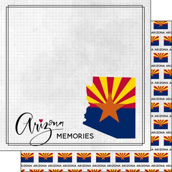 Travel Adventure Collection Arizona Flag 12 x 12 Double-Sided Scrapbook Paper by Scrapbook Customs - Scrapbook Supply Companies
