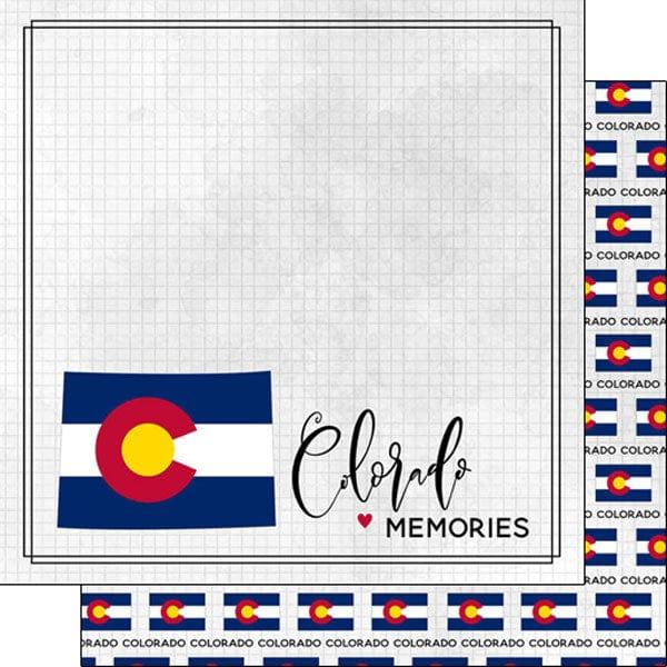 Travel Adventure Collection colorado Flag 12 x 12 Double-Sided Scrapbook Paper by Scrapbook Customs - Scrapbook Supply Companies