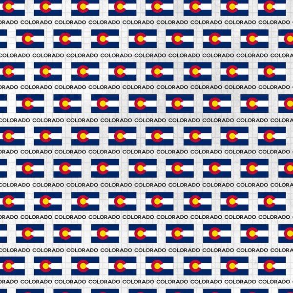 Travel Adventure Collection colorado Flag 12 x 12 Double-Sided Scrapbook Paper by Scrapbook Customs - Scrapbook Supply Companies