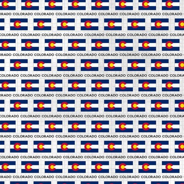 Travel Adventure Collection colorado Flag 12 x 12 Double-Sided Scrapbook Paper by Scrapbook Customs - Scrapbook Supply Companies