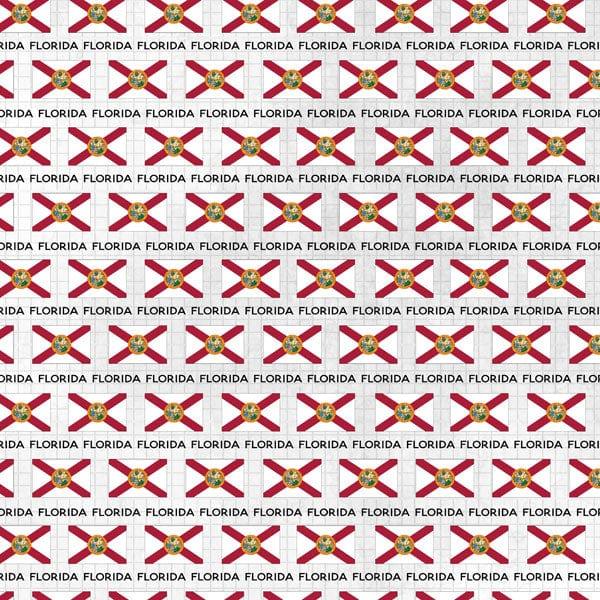 Travel Adventure Collection Florida Flag 12 x 12 Double-Sided Scrapbook Paper by Scrapbook Customs - Scrapbook Supply Companies