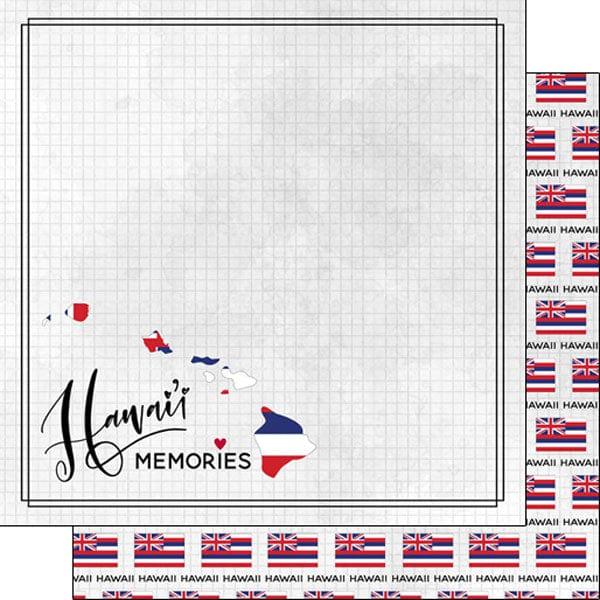 Travel Adventure Collection Hawaii Flag 12 x 12 Double-Sided Scrapbook Paper by Scrapbook Customs - Scrapbook Supply Companies