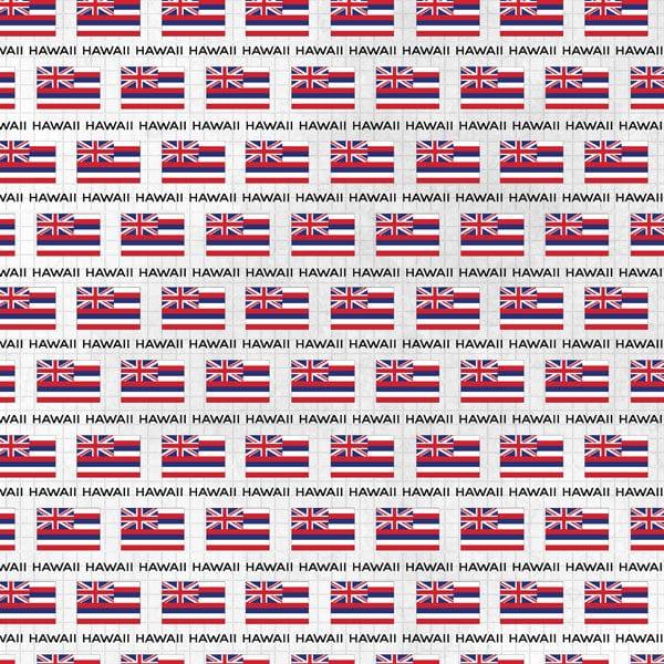 Travel Adventure Collection Hawaii Flag 12 x 12 Double-Sided Scrapbook Paper by Scrapbook Customs - Scrapbook Supply Companies