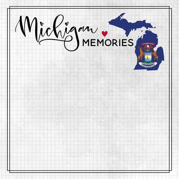 Travel Adventure Collection Michigan Memories 12 x 12 Double-Sided Scrapbook Paper by Scrapbook Customs - Scrapbook Supply Companies