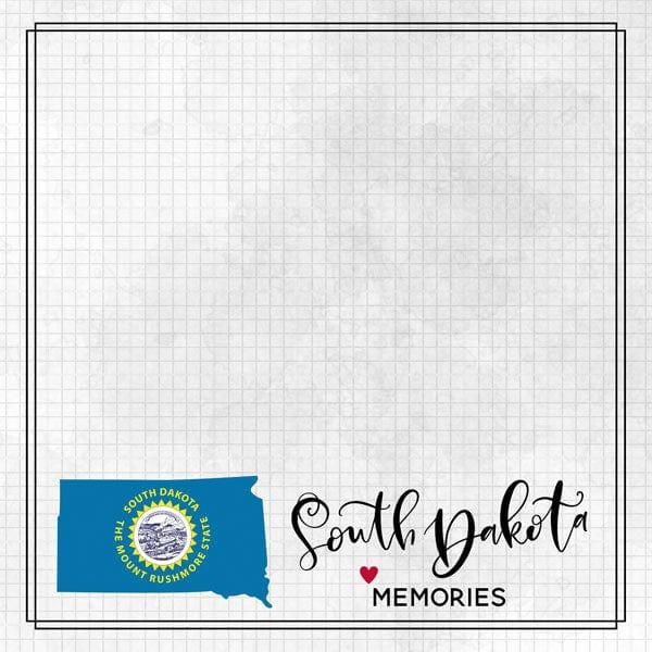 Travel Adventure Collection South Dakota Memories 12 x 12 Double-Sided Scrapbook Paper by Scrapbook Customs - Scrapbook Supply Companies