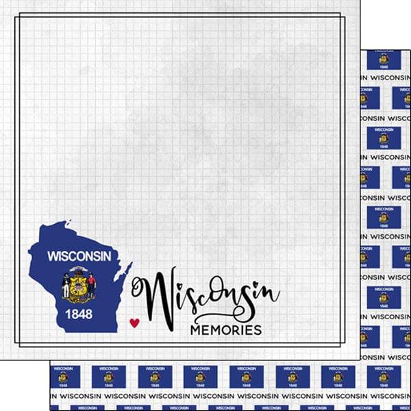 Travel Adventure Collection Wisconsin Memories 12 x 12 Double-Sided Scrapbook Paper by Scrapbook Customs - Scrapbook Supply Companies
