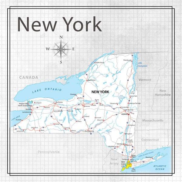 Travel Adventure Collection New York Memories Map 12 x 12 Double-Sided Scrapbook Paper by Scrapbook Customs - Scrapbook Supply Companies