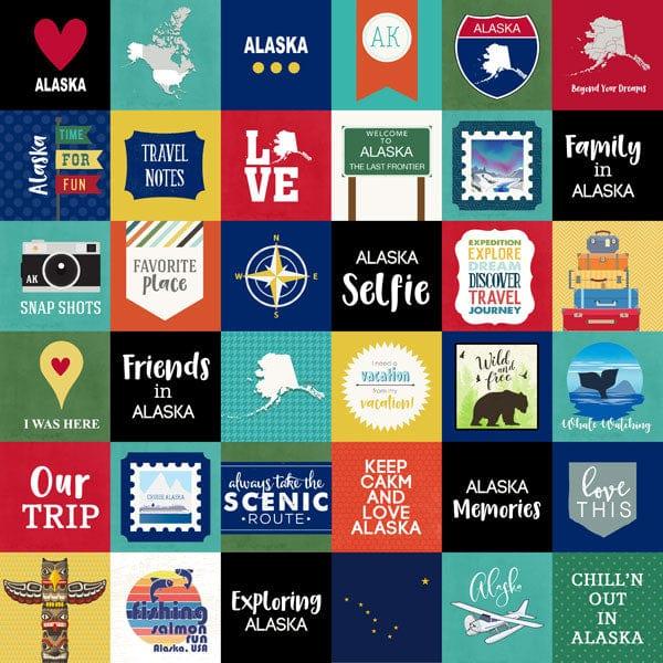 Travel Adventure Collection Alaska Cut Outs 12 x 12 Scrapbook Paper by Scrapbook Customs