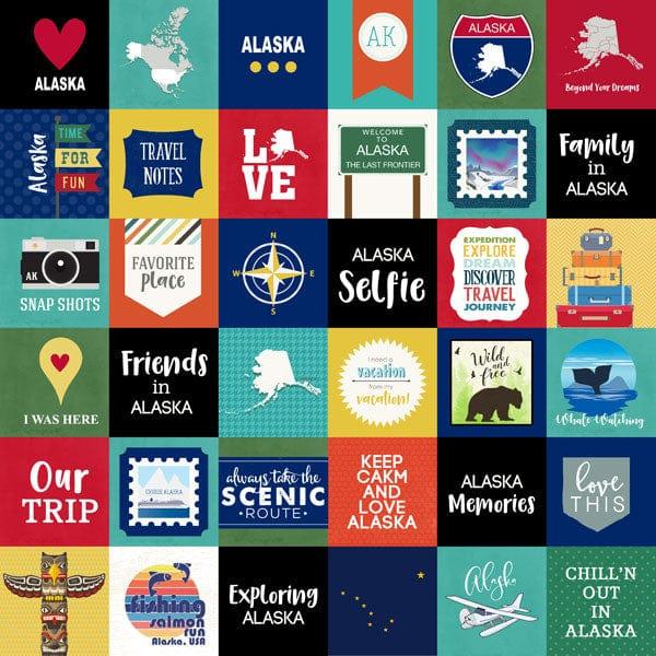 Travel Adventure Collection Alaska Cut Outs 12 x 12 Scrapbook Paper by Scrapbook Customs - Scrapbook Supply Companies