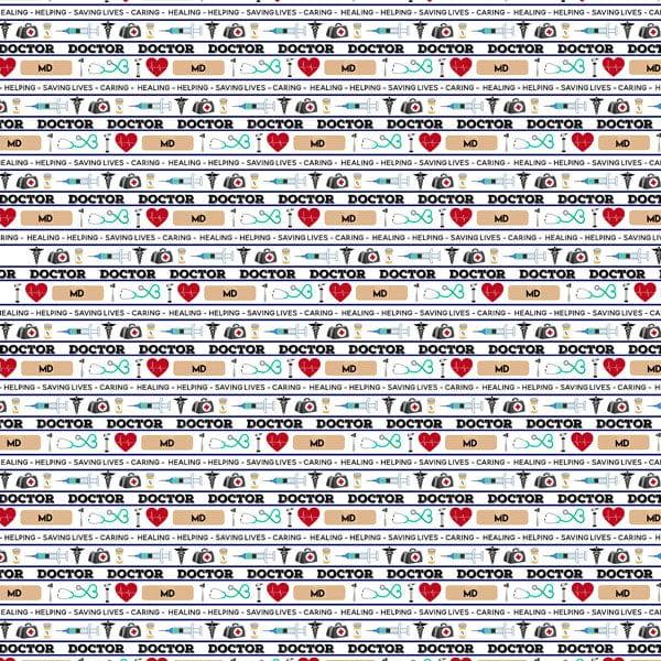 Occupation Collection Doctor MD Images 12 x 12 Double Sided Scrapbook Paper by Scrapbook Customs - Scrapbook Supply Companies