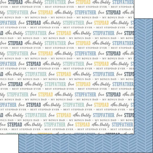 Family Pride Collection Stepdad 12 x 12 Double-Sided Scrapbook Paper by Scrapbook Customs