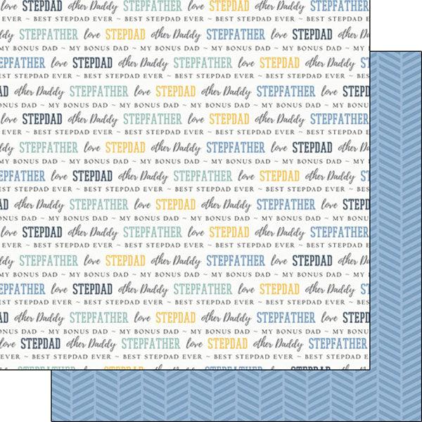 Family Pride Collection Stepdad 12 x 12 Double-Sided Scrapbook Paper by Scrapbook Customs - Scrapbook Supply Companies