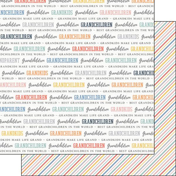 Family Pride Collection Grandchildren 12 x 12 Double-Sided Scrapbook Paper by Scrapbook Customs - Scrapbook Supply Companies