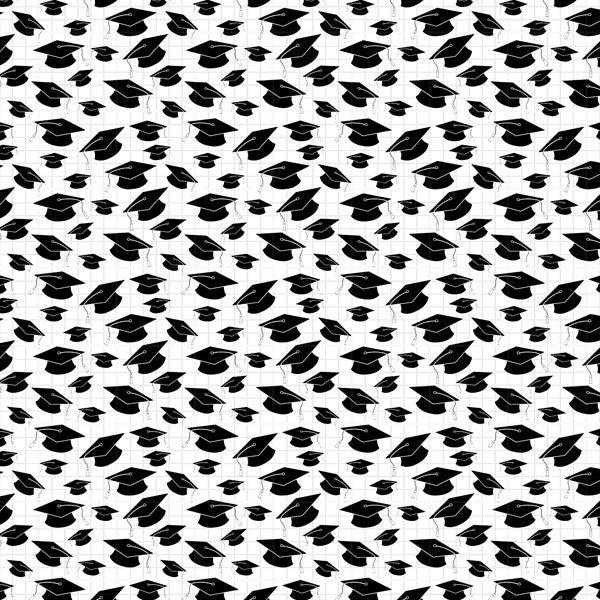 Black & White Grad Collection Graduation Words 12 x 12 Double-Sided Scrapbook Paper by Scrapbook Customs - Scrapbook Supply Companies