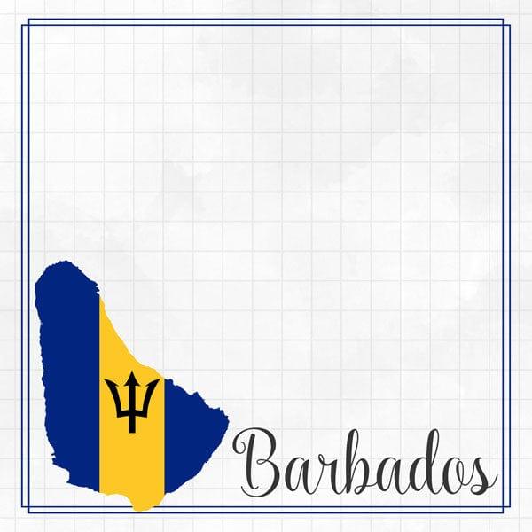 Travel Adventure Collection Barbados Border 12 x 12 Double-Sided Scrapbook Paper by Scrapbook Customs - Scrapbook Supply Companies