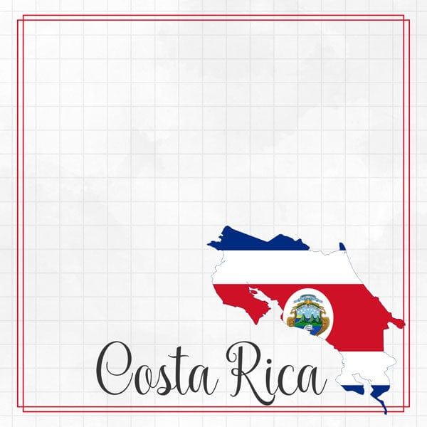 Travel Adventure Collection Costa Rica Border 12 x 12 Double-Sided Scrapbook Paper by Scrapbook Customs - Scrapbook Supply Companies