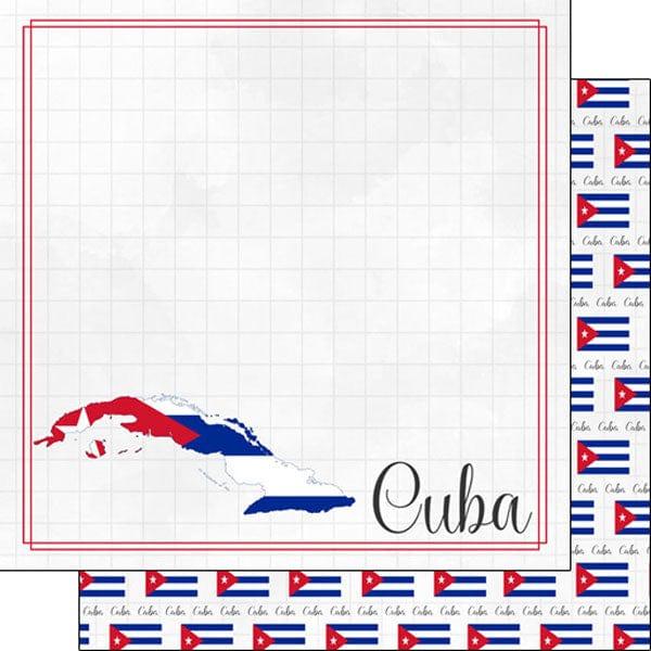 Travel Adventure Collection Cuba Border 12 x 12 Double-Sided Scrapbook Paper by Scrapbook Customs - Scrapbook Supply Companies