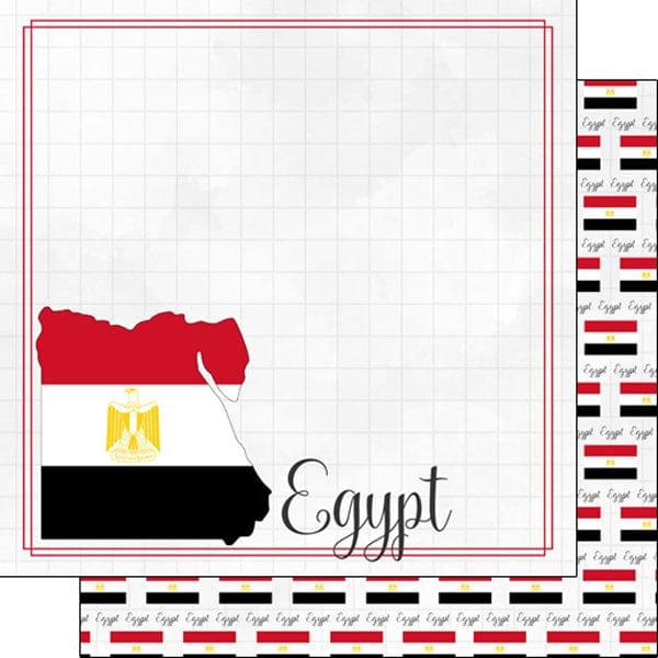 Travel Adventure Collection Egypt Border 12 x 12 Double-Sided Scrapbook Paper by Scrapbook Customs - Scrapbook Supply Companies