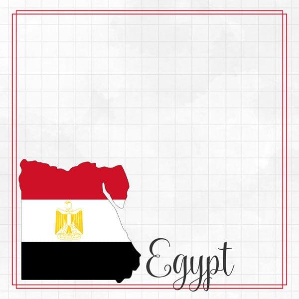 Travel Adventure Collection Egypt Border 12 x 12 Double-Sided Scrapbook Paper by Scrapbook Customs - Scrapbook Supply Companies