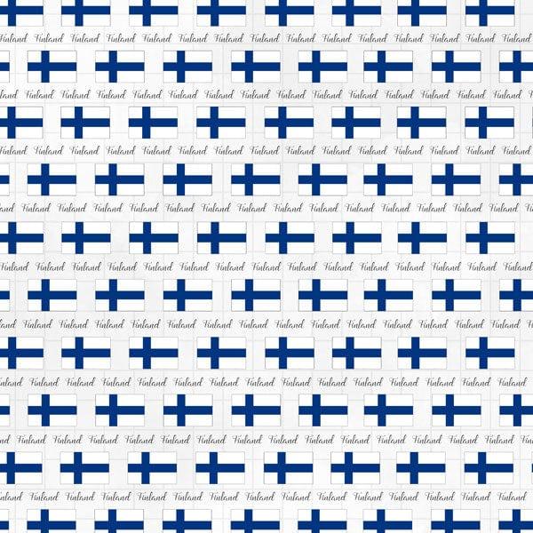 Travel Adventure Collection Finland Border 12 x 12 Double-Sided Scrapbook Paper by Scrapbook Customs - Scrapbook Supply Companies