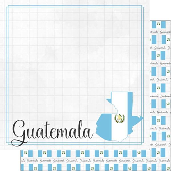 Travel Adventure Collection Guatemala Border 12 x 12 Double-Sided Scrapbook Paper by Scrapbook Customs