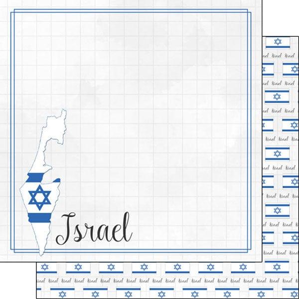 Travel Adventure Collection Israel Border 12 x 12 Double-Sided Scrapbook Paper by Scrapbook Customs