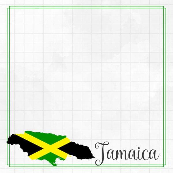 Travel Adventure Collection Jamaica Border 12 x 12 Double-Sided Scrapbook Paper by Scrapbook Customs - Scrapbook Supply Companies